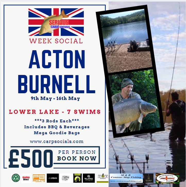 May 9th-16th Acton Burnell LOWER LAKE  (Week long special)