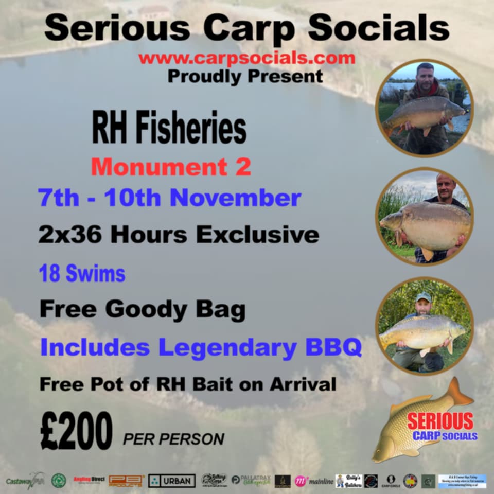 7th-10th November (2x36 hours):  RH fisheries - MONUMENT 2,  Shifnal