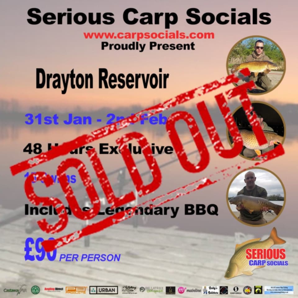 31st Jan - 2nd Feb :  Drayton Reservoir - 48 hrs exclusive