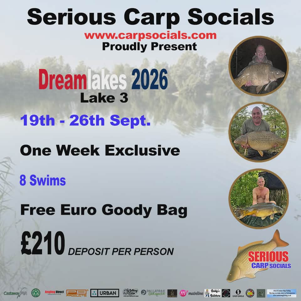 DREAMLAKES (1 week, Exclusive Lake 3) FRANCE 2026: 19th - 26th Sep.